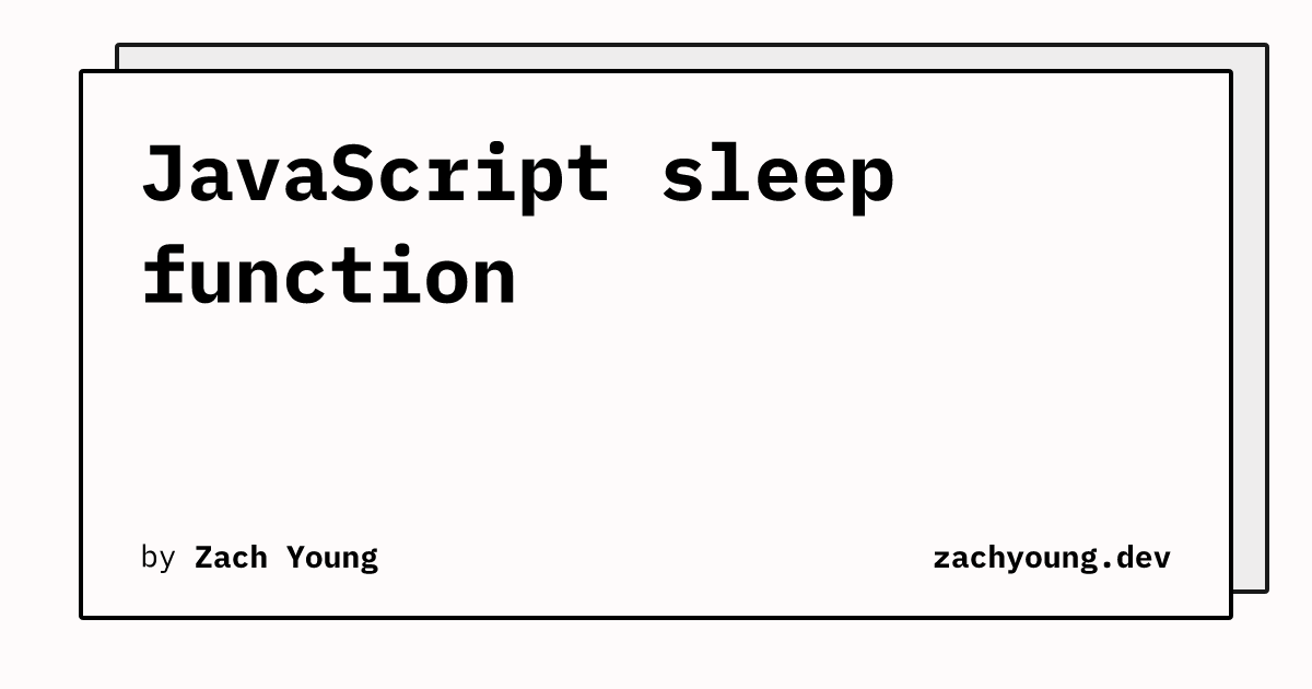 JavaScript sleep function